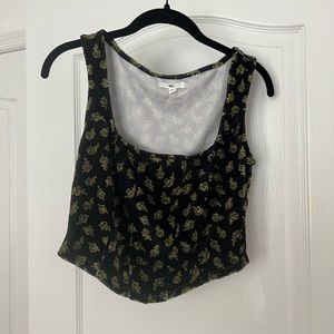BP Black Velvet Floral Tank SZ M